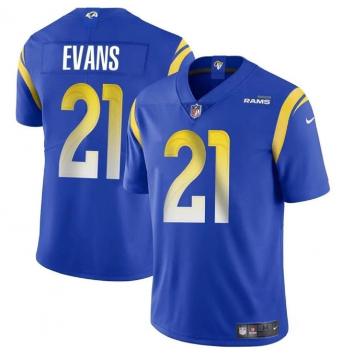 Men's Los Angeles Rams #21 Zach Evans Blue 2024 Vapor Untouchable Stitched Football Jersey