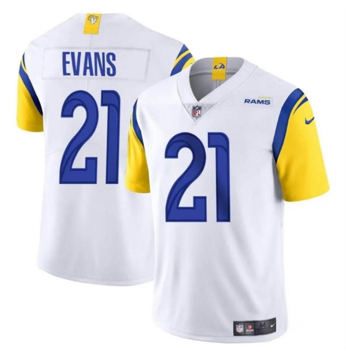 Men's Los Angeles Rams #21 Zach Evans White 2024 Vapor Untouchable Stitched Football Jersey