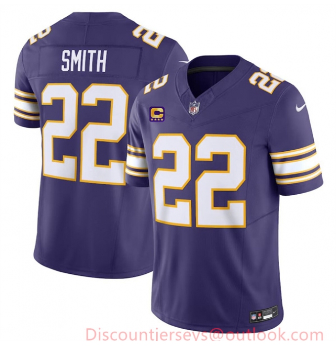 Men's Minnesota Vikings #22 Harrison Smith Purple 2024 F.U.S.E. Throwback With 4-Star C Vapor Untouchable Limited Stitched Jersey