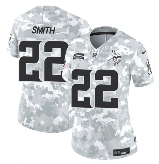 Women's Minnesota Vikings #22 Harrison Smith 2024 F.U.S.E Arctic Camo Salute To Service Limited Stitched Jersey(Run Small)