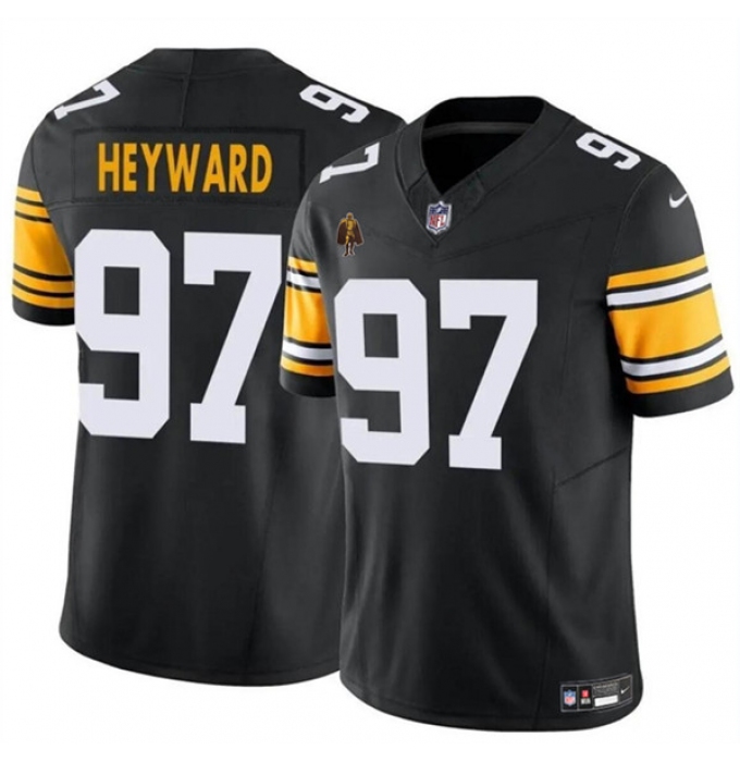 Men's Pittsburgh Steelers #97 Cameron Heyward Black 2024 F.U.S.E. With Walter Payton Vapor Limited Football Stitched Jersey