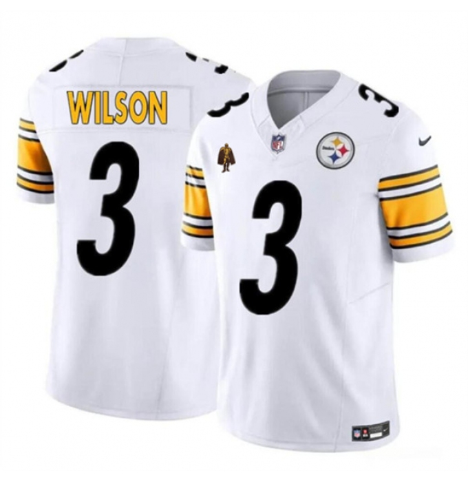 Men's Pittsburgh Steelers #3 Russell Wilson White F.U.S.E. With Walter Payton Vapor Limited Football Stitched Jersey