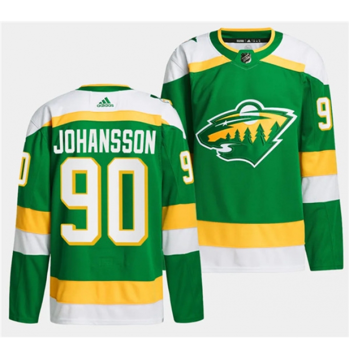 Men's Minnesota Wild #90 Marcus Johansson Green 2023-24 Stitched Jersey