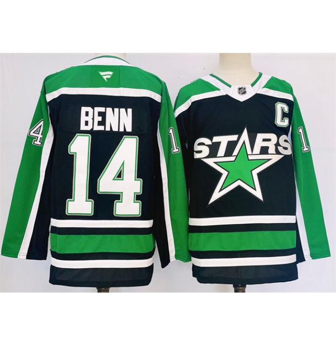 Men's Dallas Stars #14 Jamie Benn Black 2024-25 Reverse Retro Stitched Jersey