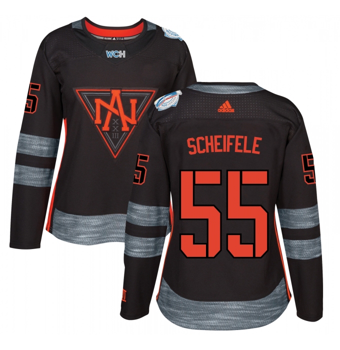 Women's Adidas Team North America #55 Mark Scheifele Authentic Black Away 2016 World Cup of Hockey Jersey