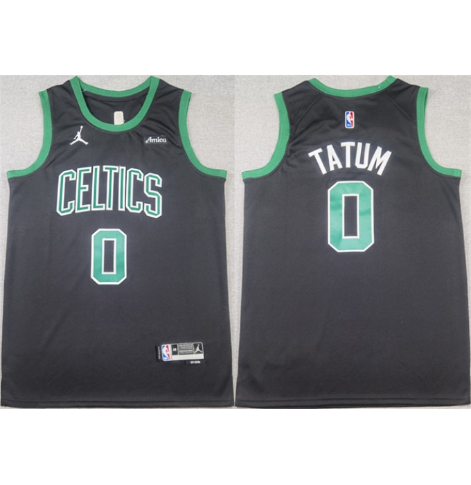 Men's Boston Celtics #0 Jayson Tatum Black Stitched Basketball Jersey