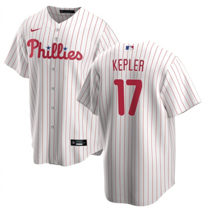 Men's Philadelphia Phillies #17 Max Kepler White 2024 Cool Base Stitched Jersey