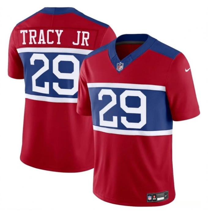 Men's New York Giants #29 Tyrone Tracy Jr Red Alternate Vapor F.U.S.E. Limited Stitched Football Jersey