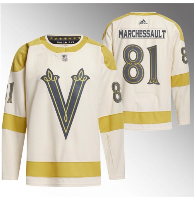 Men's Vegas Golden Knights #81 Jonathan Marchessault Cream 2024 Winter Classic Breakaway Stitched Jersey