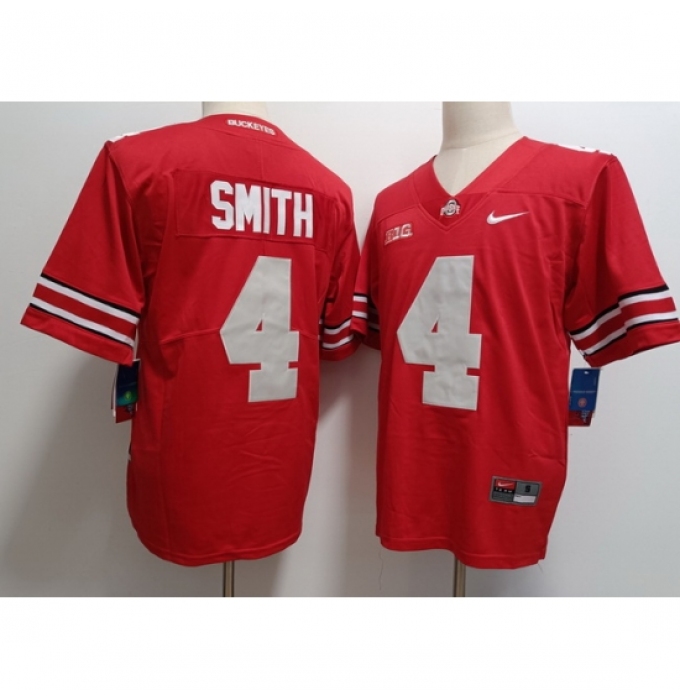 Men's Ohio State Buckeyes #4 Jeremiah Smith Red Vapor Limited Stitched NCAA Football Jersey