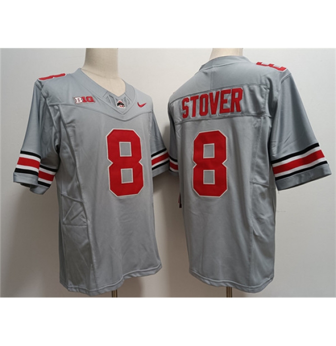 Men's Ohio State Buckeyes #8 Cade Stover Gray 2023 F.U.S.E. Limited Stitched Jersey