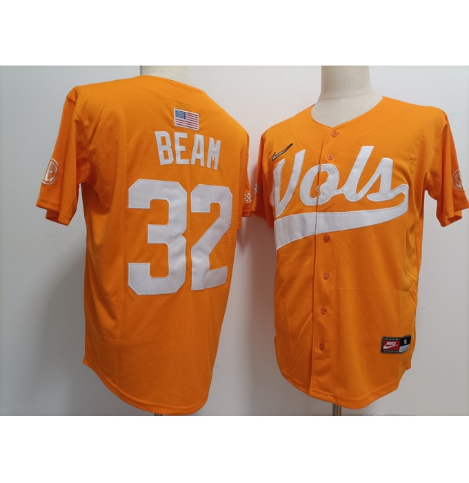 Men's Tennessee Volunteers #32 Drew Beam Orange Stitched Jersey