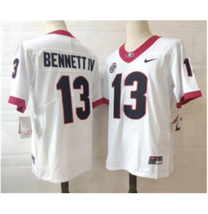 Men's Georgia Bulldogs #13 Stetson Bennett IV White 2022 Vapor Untouchable Stitched Nike NCAA Jersey