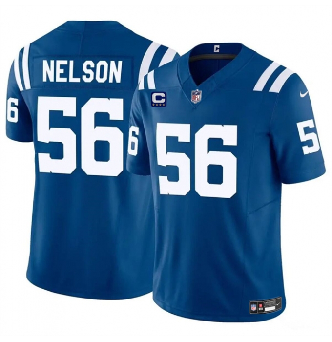 Men's Indianapolis Colts #56 Quenton Nelson Blue 2024 F.U.S.E. With 4-Star C Vapor Limited Stitched Football Jersey