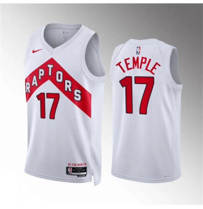 Men's Toronto Raptors #17 Garrett Temple White Association Edition Stitched Basketball Jersey