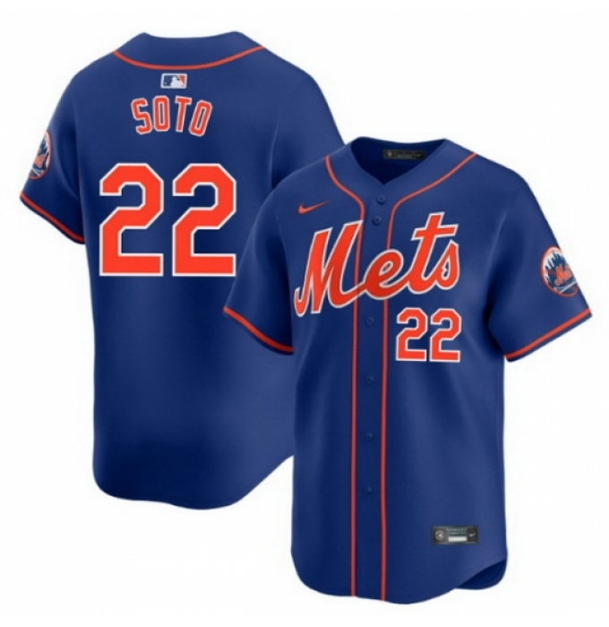 Men New York Mets Juan Soto #22 Blue Flex Base Stitched MLB Jersey