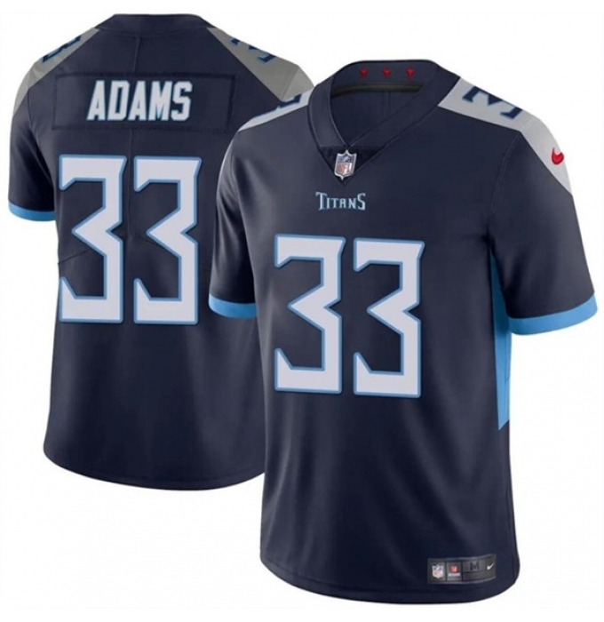 Men's Tennessee Titans #33 Jamel Adams Navy Vapor Limited Football Stitched Jersey