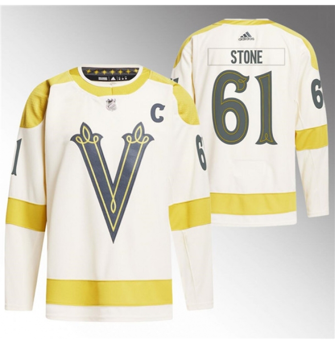 Men's Vegas Golden Knights #61 Mark Stone Cream 2024 Winter Classic Primegreen Stitched Jersey