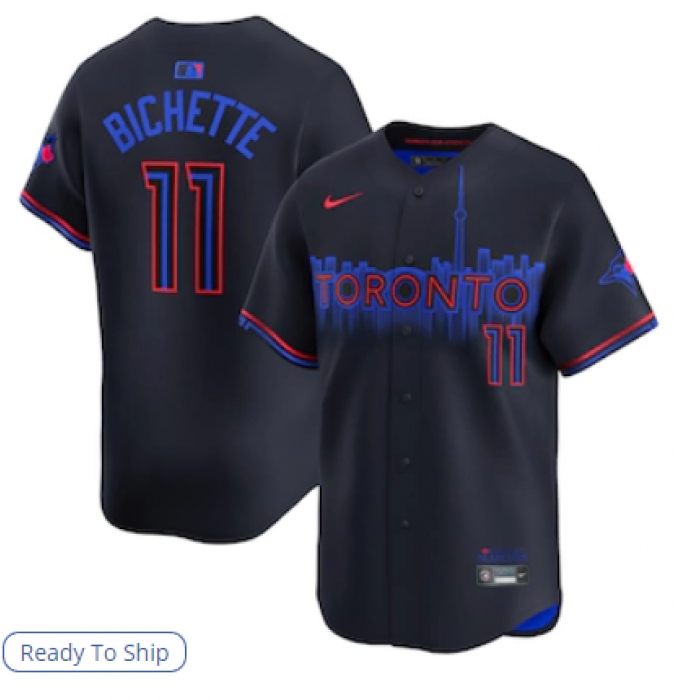 Men's Toronto Blue Jays #11 Bo Bichette Nike Black 2024 City Connect Limited Player Jersey