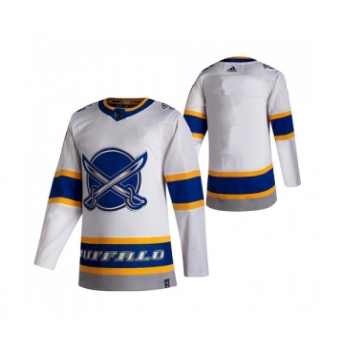 Men's Buffalo Sabres Blank White 2020-21 Reverse Retro Stitched NHL Jersey