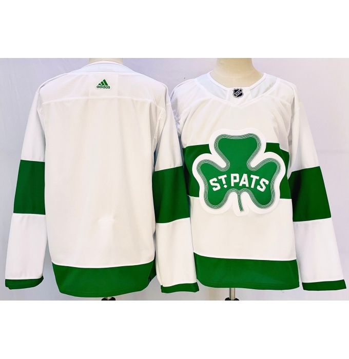 Men's Toronto Maple Leafs White Blank St Patricks Authentic Jersey