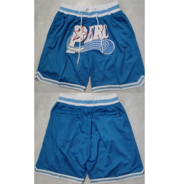 Men's Movie Perc Blue Stitched Ocet Hip Hop Party Workout Streetball Shorts (Run Small)