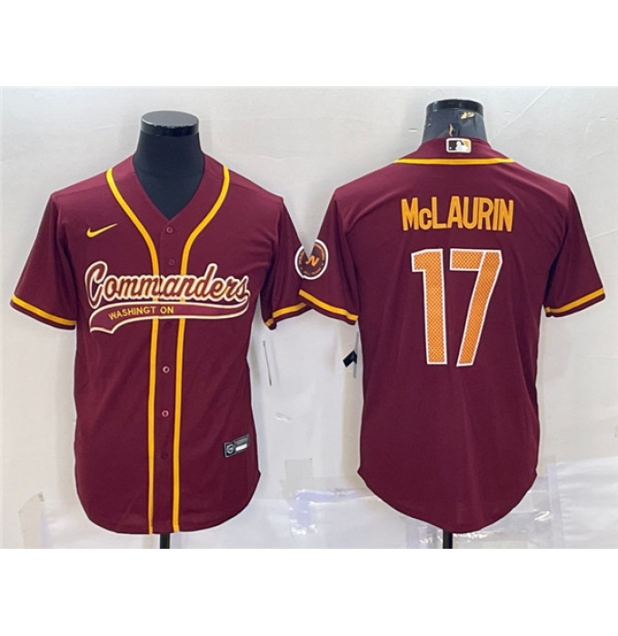 Men's Washington Commanders #17 Terry McLaurin Burgundy With Cool Base Stitched Jersey