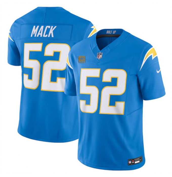 Men's Los Angeles Chargers #52 Khalil Mack Blue 2024 F.U.S.E. With 4-Star C Vapor Untouchable Limited Stitched Jersey