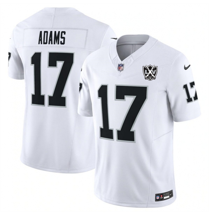 Men's Las Vegas Raiders #17 Davante Adams White 2024 F.U.S.E 65th Anniversary Vapor Stitched Football Jersey