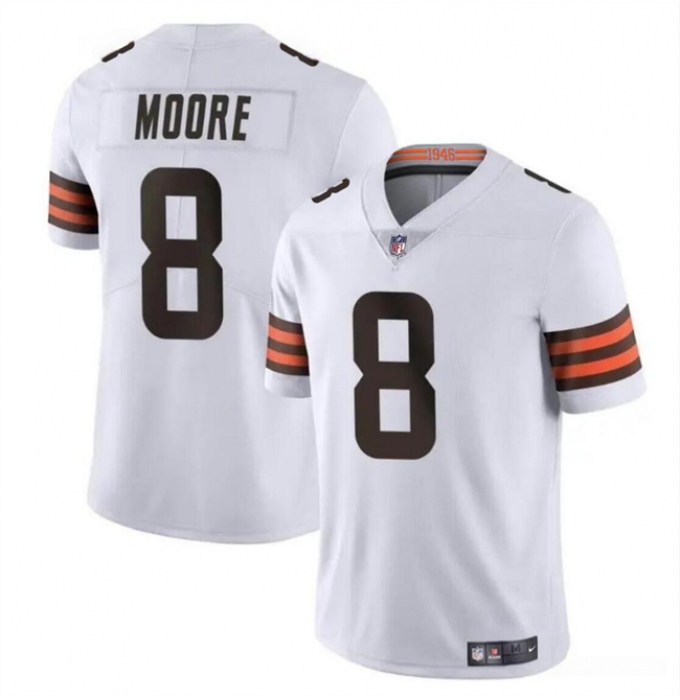 Men's Cleveland Browns #8 Elijah Moore White Vapor Limited Football Stitched Jersey