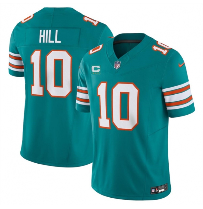 Men's Miami Dolphins #10 Tyreek Hill Aqua F.U.S.E Alternate With 3-Star C Vapor Limited Stitched Football Jersey