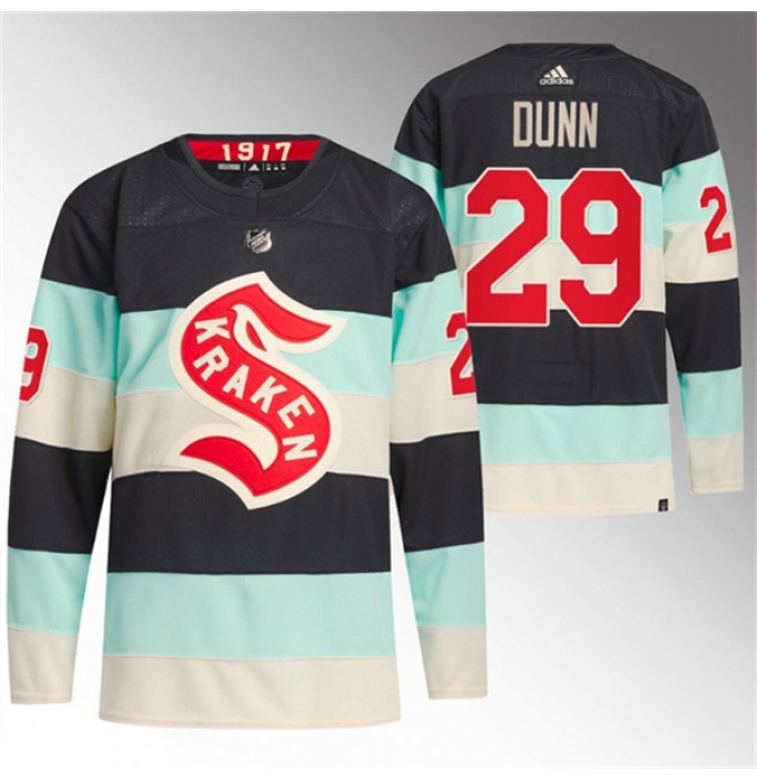 Men's Seattle Kraken #29 Vince Dunn Deep Sea Blue 2024 Winter Classic Primegreen Stitched Jersey