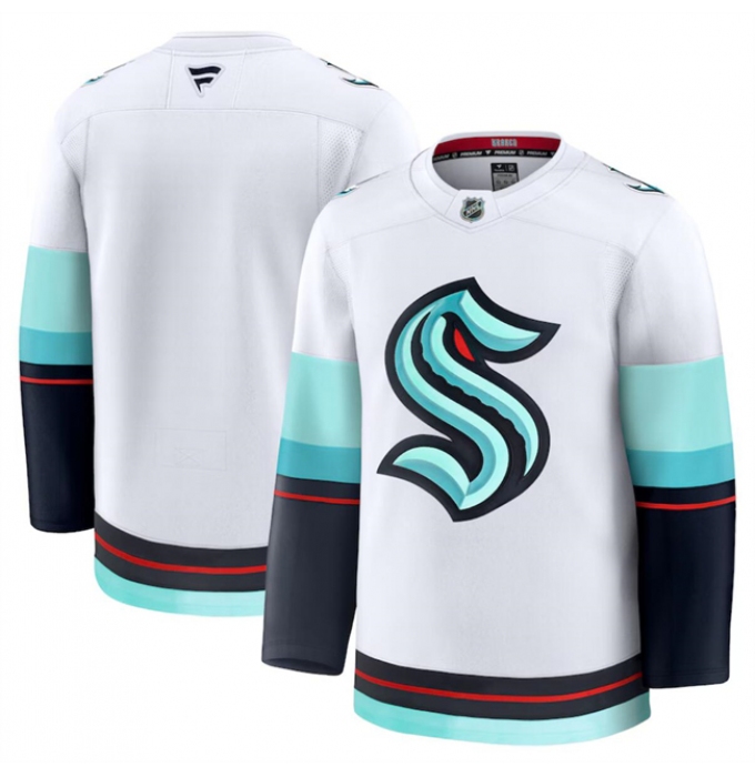 Men's Seattle Kraken Blank White 2024-25 Away Stitched Hockey Jersey