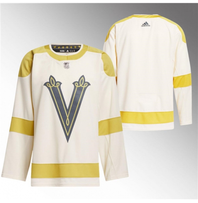 Men's Vegas Golden Knights Blank Cream 2024 Winter Classic Primegreen Stitched Jersey