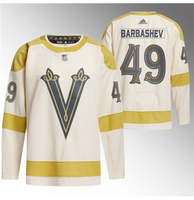 Men's Vegas Golden Knights #49 Ivan Barbashev Cream 2024 Winter Classic Breakaway Stitched Jersey