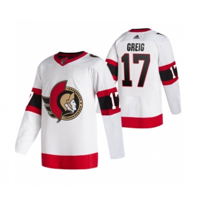 Men's Ottawa Senators #17 Zack MacEwen White Stitched Jersey