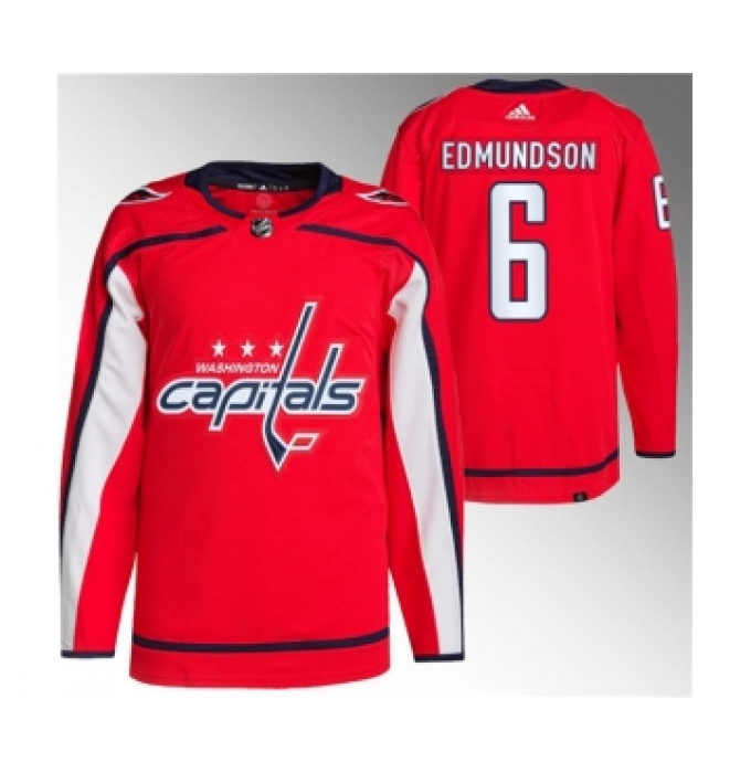 Men's Washington Capitals #6 Joel Edmundson Red Stitched Jersey