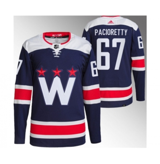 Men's Washington Capitals #67 Max Pacioretty Navy Stitched Jersey