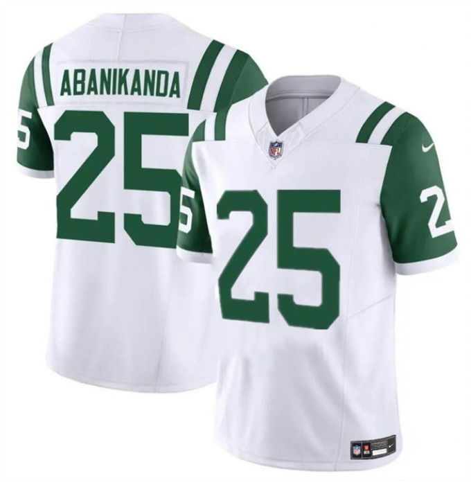 Men's New York Jets #25 Israel Abanikanda White Classic Alternate Vapor F.U.S.E. Limited Football Stitched Jersey