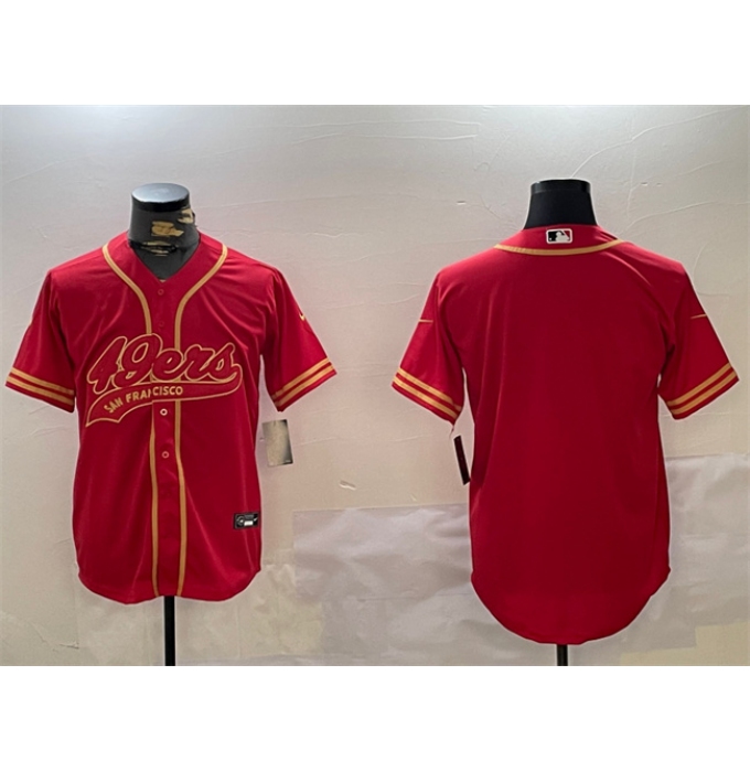 Men's San Francisco 49ers Blank Red Cool Base Stitched Baseball Jersey