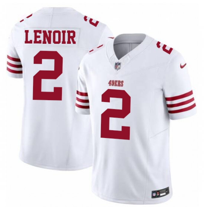 Men's San Francisco 49ers #2 Deommodore Lenoir White Nike Scarlet Limited Jersey