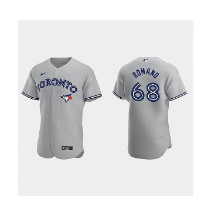 Men's Jordan Romano Blue Jays #68 Gray Authentic Road Jersey