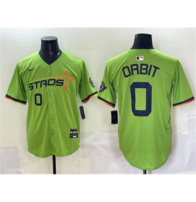 Men's Houston Astros #0 Orbit Green 2025 City Connect Limited Stitched Baseball Jersey
