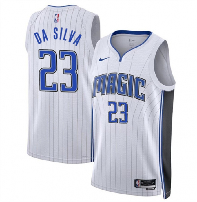 Men's Orlando Magic #23 Tristan Da Silva White 2024 Draft Association Edition Stitched Basketball Jersey