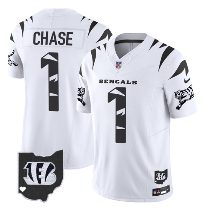 Men's Cincinnati Bengals #1 Ja'Marr Chase White F.U.S.E. Special Vapor Untouchable Limited Stitched Football Jersey