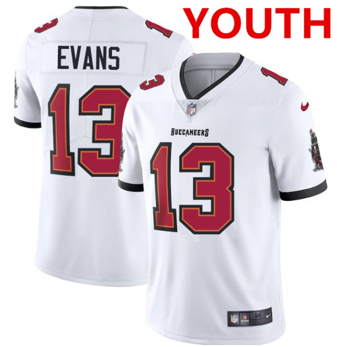 Youth Tampa Bay Buccaneers #13 Mike Evans Nike White Vapor Limited Jersey