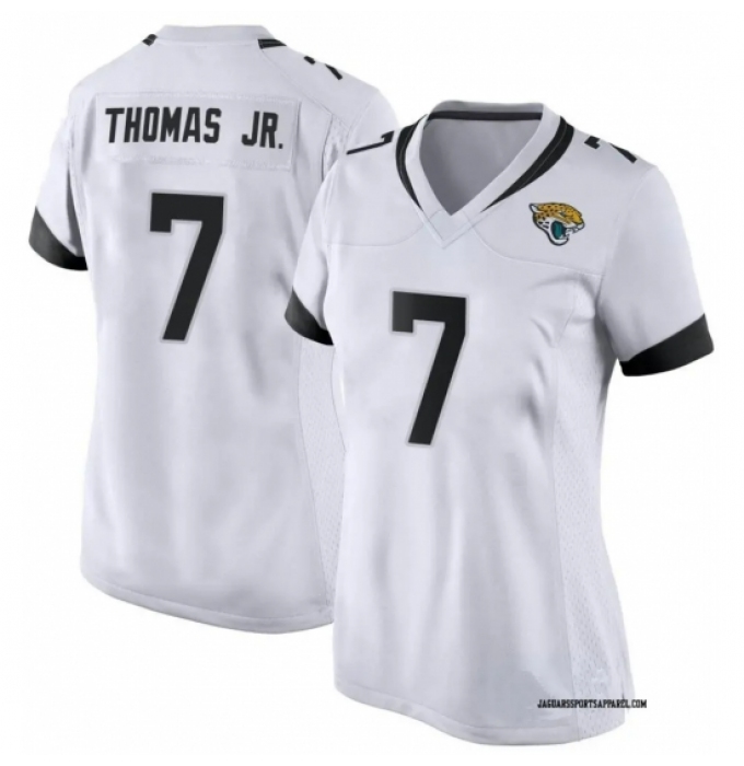 Women Jacksonville Jaguars #7 Brian Thomas Jr White 2024 Draft F U S E Vapor Untouchable Limited Stitched Jersey